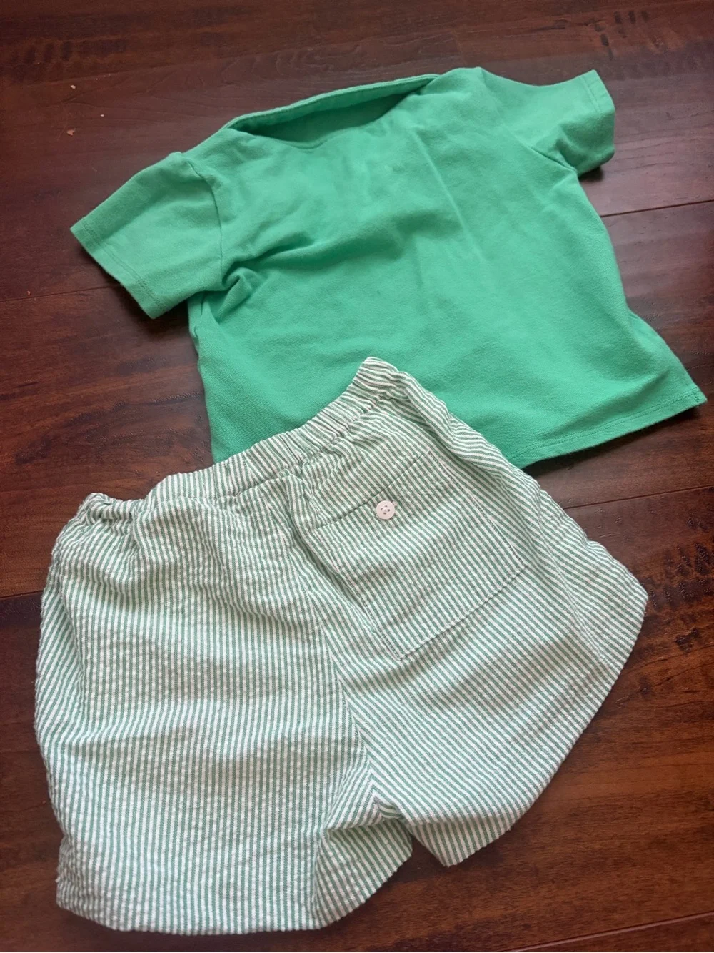 Toddler Boy Green Polo Shirt and Pants Set